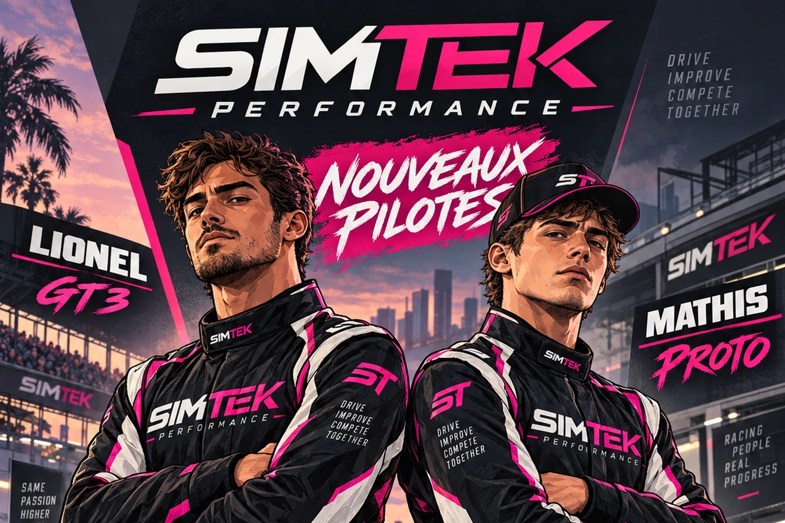 SimTek Performance annonce l'arrivée de ses nouveaux pilotes Mathis (Proto) et Lionel (GT3)